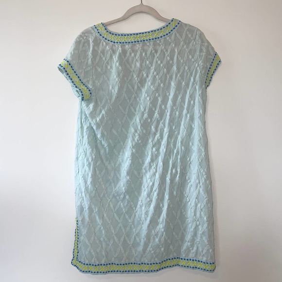 Vineyard Vines V-Neck Swim Coverup Dress Cotton Size M Light Teal - Picture 5 of 6